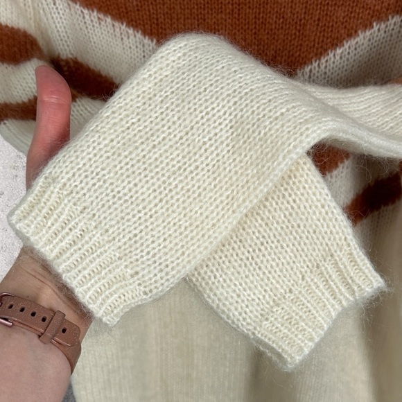 Sezane Joy Jumper Sweater Mohair Merino Wool Brown Ecru Size Small French Knit S - Picture 11 of 16